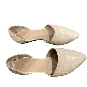 Vince Nina Leather D’Orsay Flats- Beige  5.5M